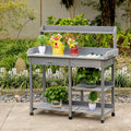 Outdoor Garden Potting Bench With Storage Outsunny