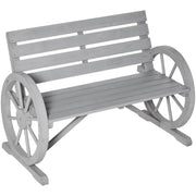 Wagon Wheel Garden Bench Outsunny