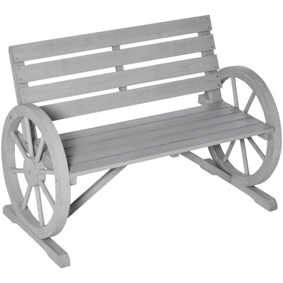 Wagon Wheel Garden Bench Outsunny