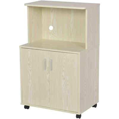 Microwave Cabinet on Wheels, Bookcase, L97H x 60.4W x 40Dcm Homcom