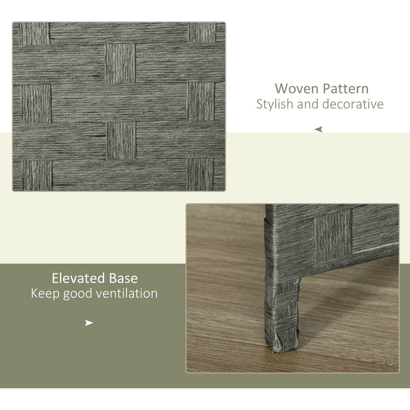 Grey Wave 4-Panel Room Divider, 170cm