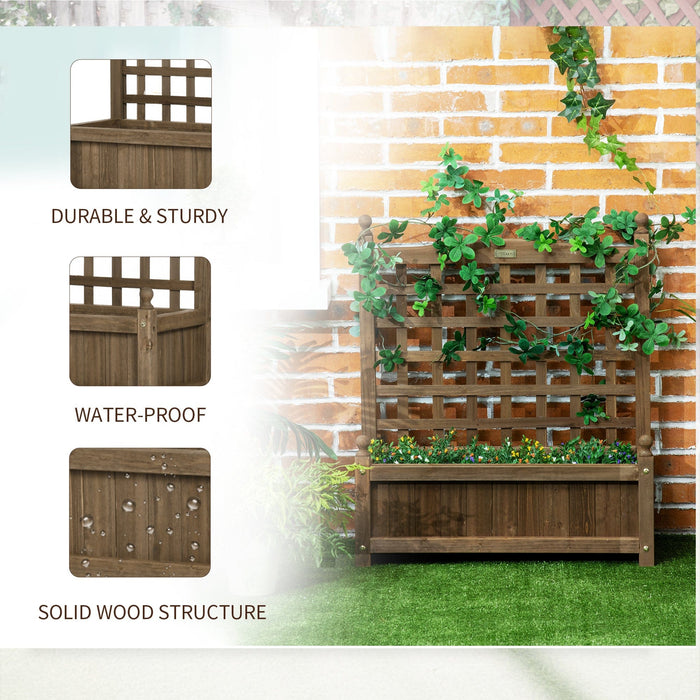 Brown Garden Planter with Trellis