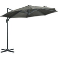 3m Large Grey Overhanging Cantilever Parasol Outsunny
