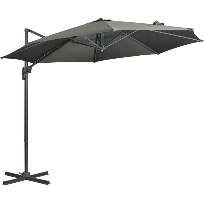 3m Large Grey Overhanging Cantilever Parasol