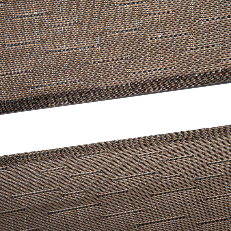 Folding Patio Bistro Set, 2 Folding Chairs, Glass Table, Brown