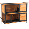 2 Floor Wooden Rabbit Hutch Pawhut
