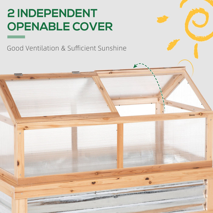 Small Wooden Cold Frame Greenhouse, 122x61x81.7 cm