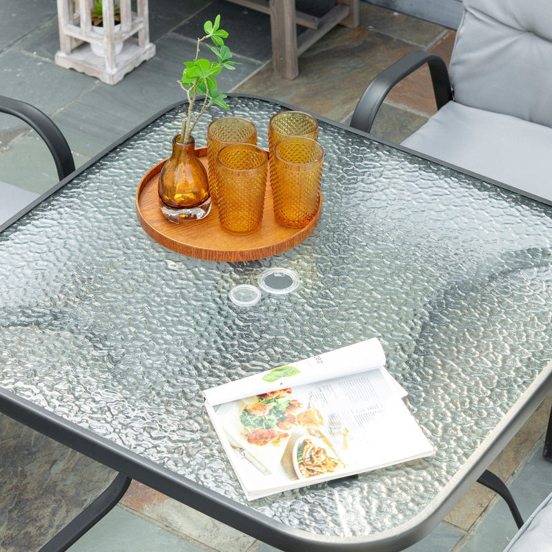 Modern 4 Seat Outdoor Dining Set, Comfy Outdoor Living Outsunny