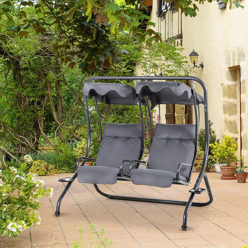 Canopy Swing Seat, Modern Garden Swing Seat, Outdoor Outsunny