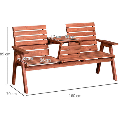 Convertible Jack and Jill Bench Outsunny