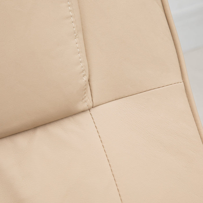Cream Manual Reclining Massage Sofa Chair & Ottoman Set
