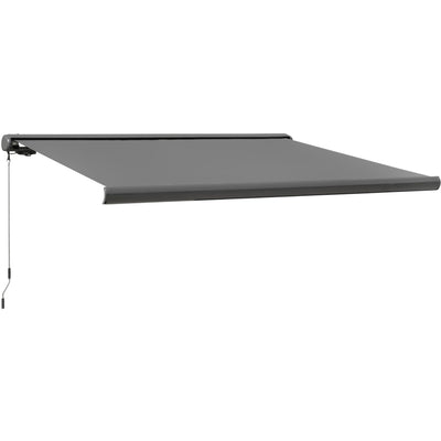 Electric Patio Awning, Remote Control, Grey Outsunny