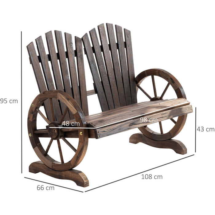 Wagon Wheel Outdoor Bench