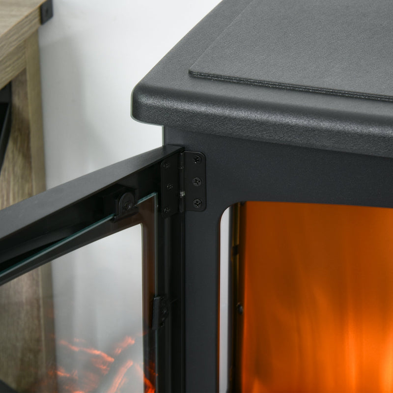 1800W Portable Fireplace Heater, Black