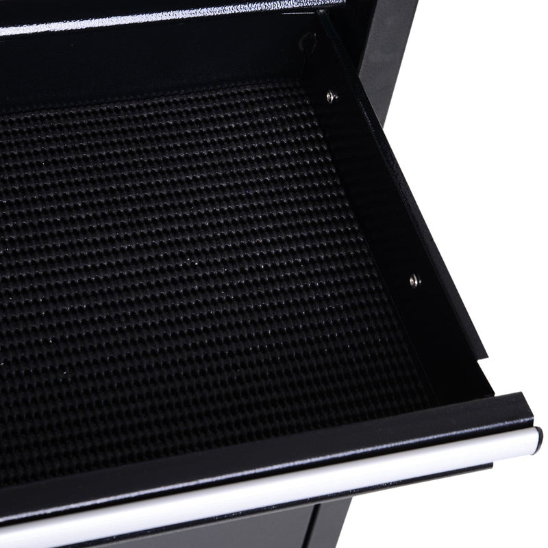 2-in-1 Metal Tool Chest on Wheels, Black