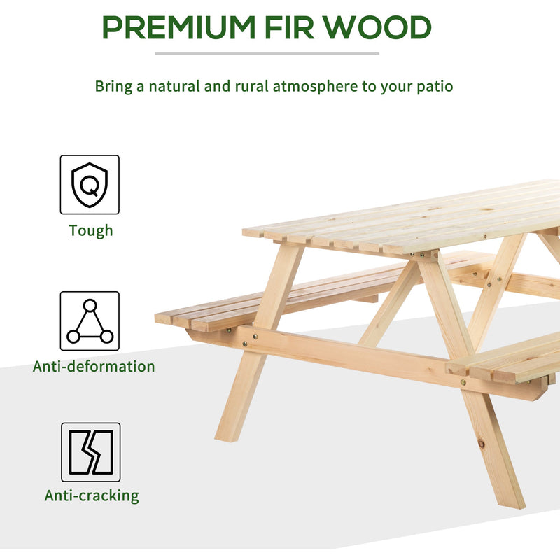 4 Seater Picnic Table with Umbrella Hole