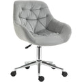 Grey Velvet Ergonomic Office Chair Vinsetto