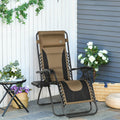 Zero Gravity Chair With Cup Holder and Pillow Outsunny