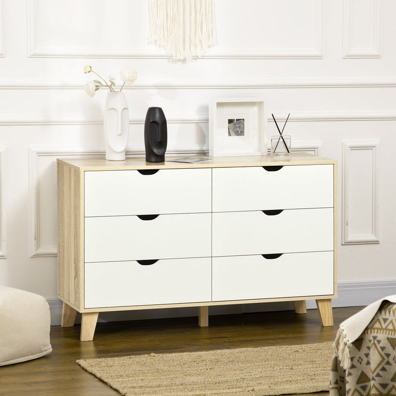 Scandi 6 Drawer Wide Chest of Drawers