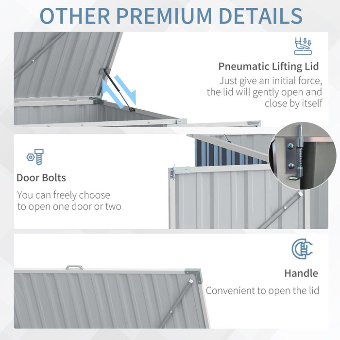 Double Dustbin Metal Storage Shed 5x3ft