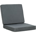Outsunny Set of 2 Garden Seat and Back Cushion Set, Replacement Cushions for Outdoor Furniture with Seat Cushion and Back Cushion, Dark Grey Outsunny