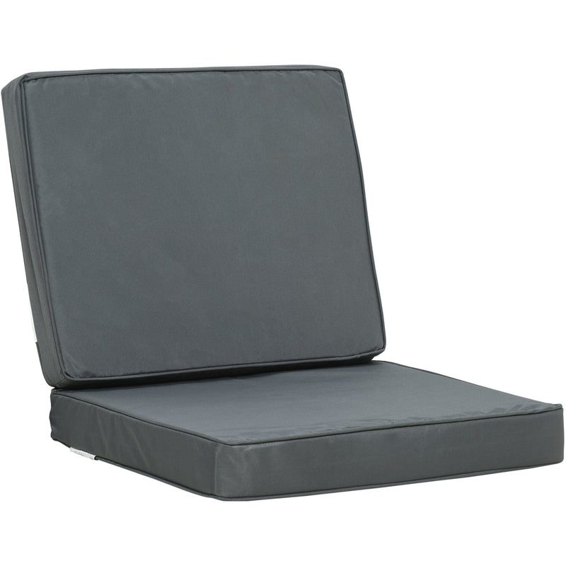 Outsunny Set of 2 Garden Seat and Back Cushion Set, Replacement Cushions for Outdoor Furniture with Seat Cushion and Back Cushion, Dark Grey Outsunny