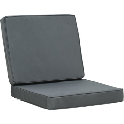 Outsunny Set of 2 Garden Seat and Back Cushion Set, Replacement Cushions for Outdoor Furniture with Seat Cushion and Back Cushion, Dark Grey Outsunny