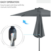 3m Tilting Garden Parasol with Crank Handle Outsunny