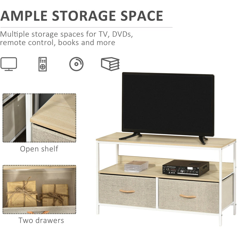 Maple Wood TV Unit With 2 Linen Drawers
