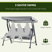 3 Seater Garden Swing Chair Hammock With Canopy, Bed Outsunny