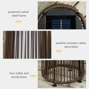 PE Rattan Solar Lanterns, Woven Wicker, Auto On/Off Outsunny