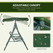 Steel Frame 3 Seater Garden Swing Chair With Canopy Outsunny