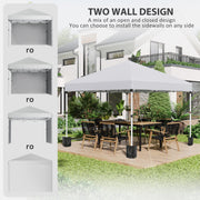 Outsunny 3x3m Pop Up Gazebo, White, 2 Sidewalls Outsunny