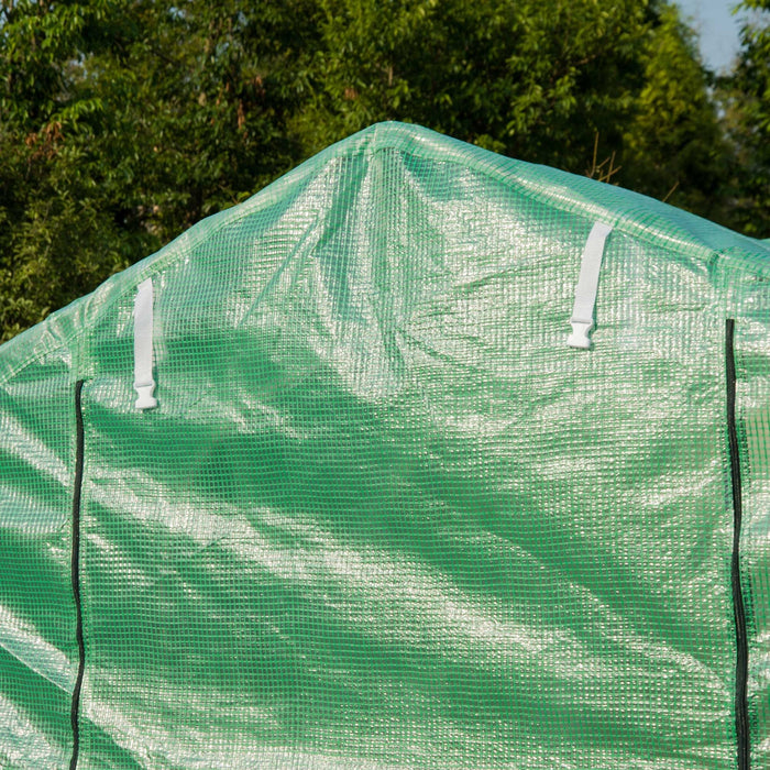 Steel Frame Polytunnel Greenhouse, 4x2m