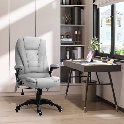 Grey High Back Executive Heated Massage Chair Vinsetto