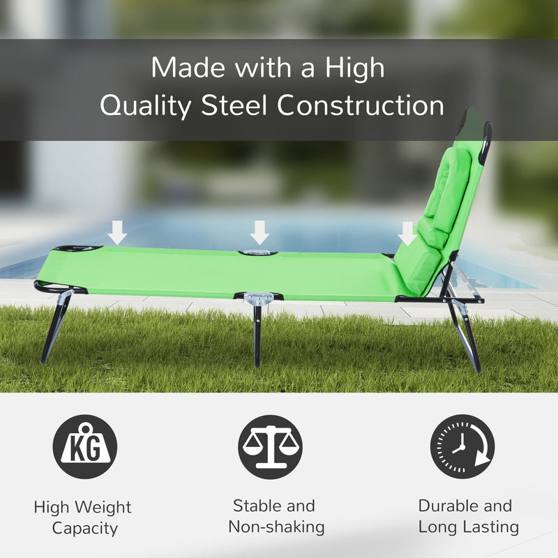 Folding Sun Lounger With Face Hole Outsunny