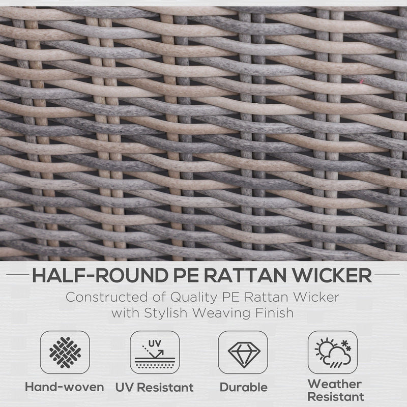 2 Seater Rattan Garden Furniture Set, Grey