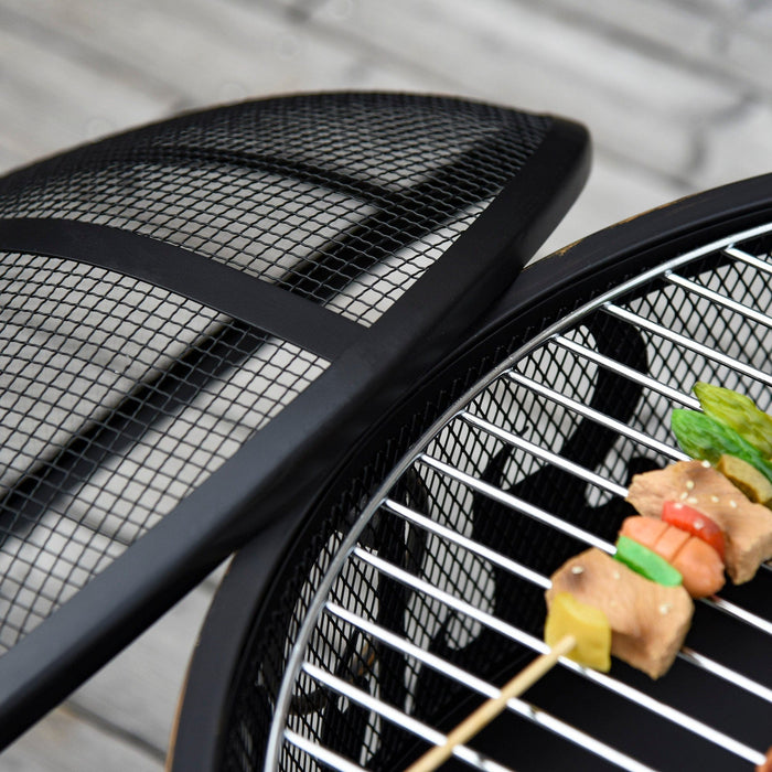 2-in-1 Fire Pit BBQ Grill - Steel, Cooking Grate