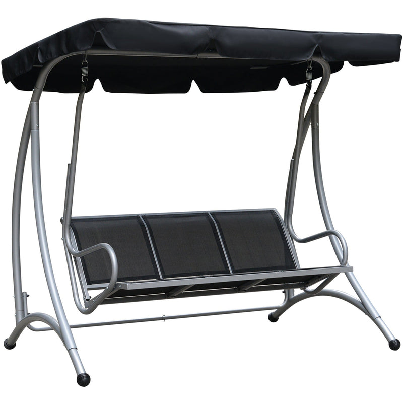 Deluxe 3 Seater Garden Swing Chair with Adjustable Canopy Outsunny