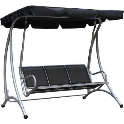 Deluxe 3 Seater Garden Swing Chair with Adjustable Canopy Outsunny