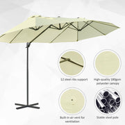 Large Cantilever Umbrella With Cross Base Outsunny
