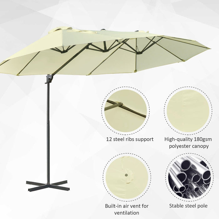 Large Cantilever Umbrella With Cross Base