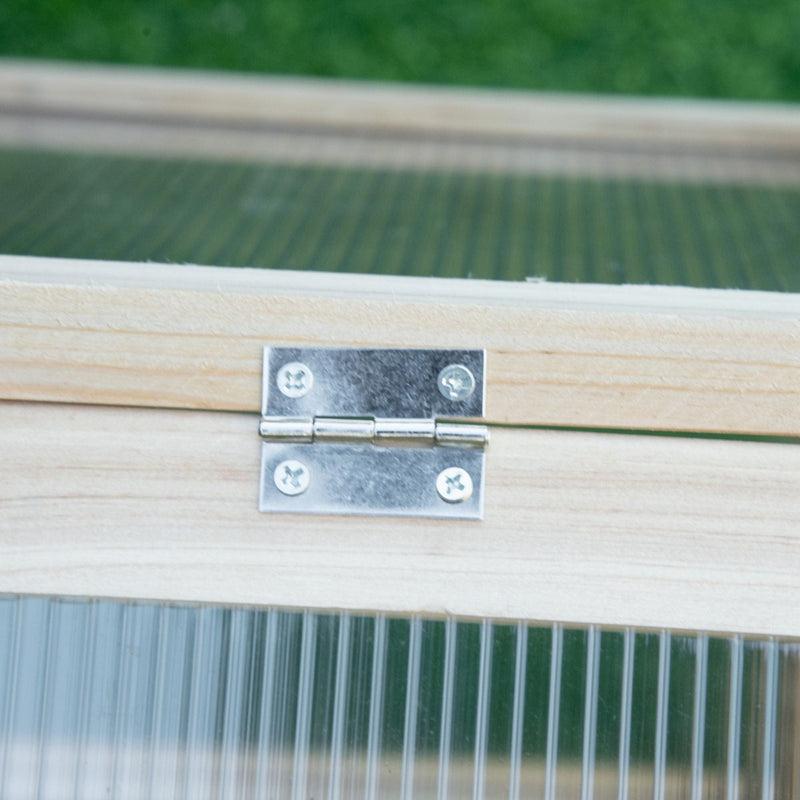 Small Wooden Cold Frame Greenhouse, Polycarbonate Panels