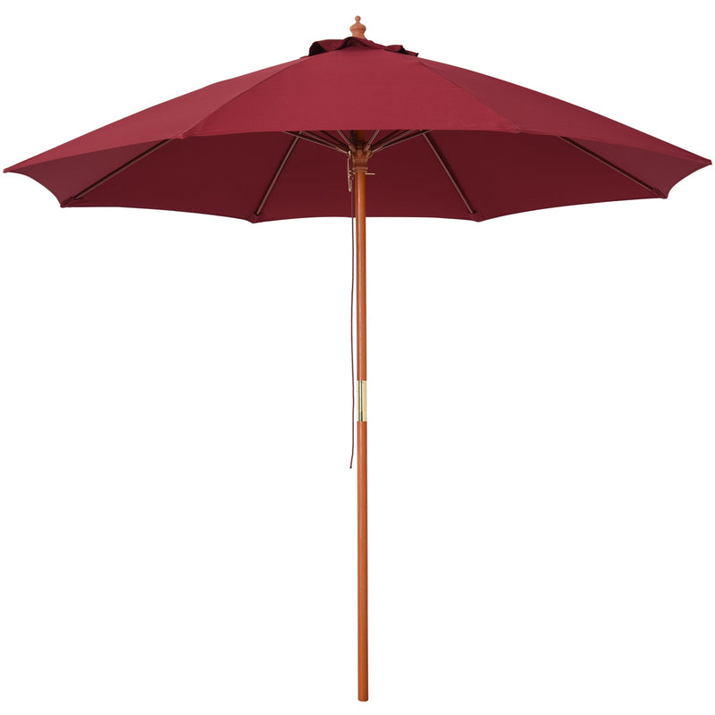2.5m Wooden Garden Parasol - Top Vent