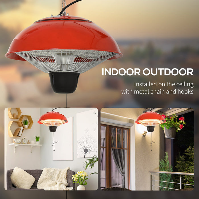 1500W Ceiling Mounted Patio Heater, Red
