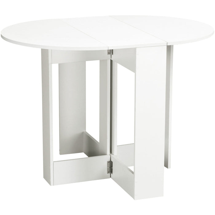 Small Round White Drop Leaf Table