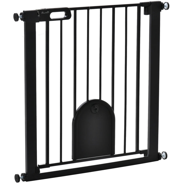 PawHut 75-82cm Black Pet Safety Gate