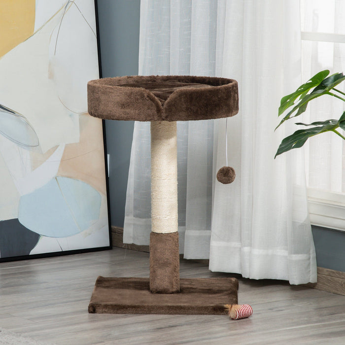 Small Cat Tree, Indoor, Sisal Scratching Post, Brown