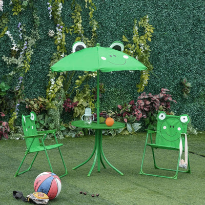 Kids Picnic Table Set with Adjustable Umbrella Outsunny