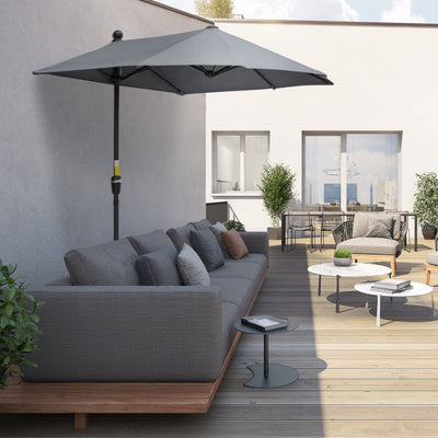 2m Half Garden Parasol, Dark Grey Outsunny